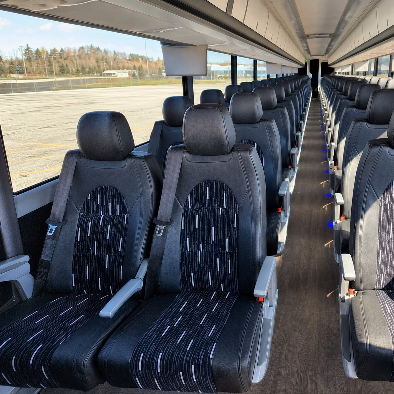 augusta charter bus rental interior